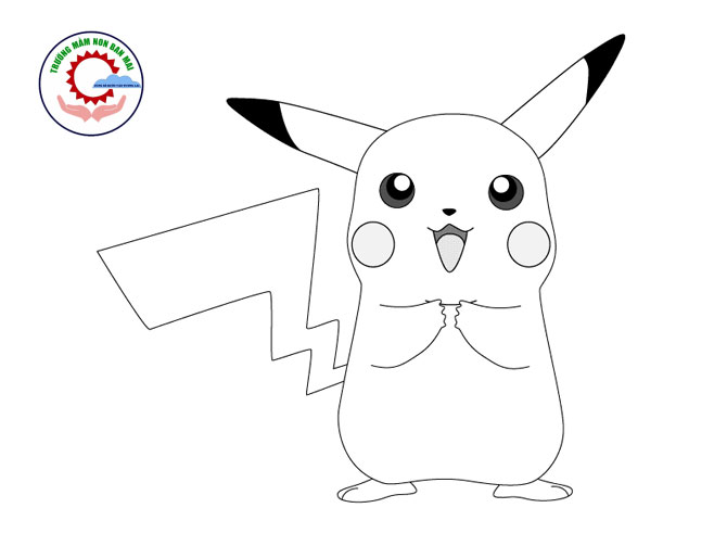 Cách vẽ Pokemon Pikachu 5